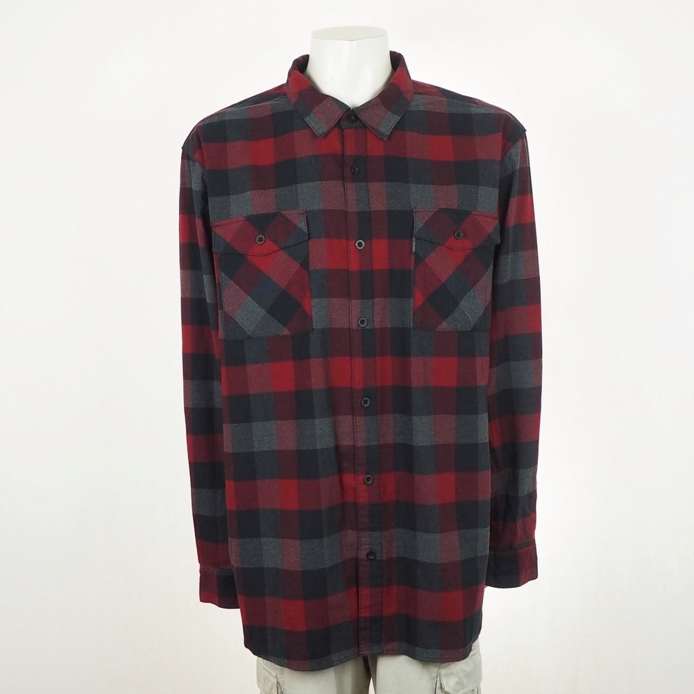 Harley Davidson HD Flannel Button Down Shirt Mens 3XL XXXL Black Plaid Cotton